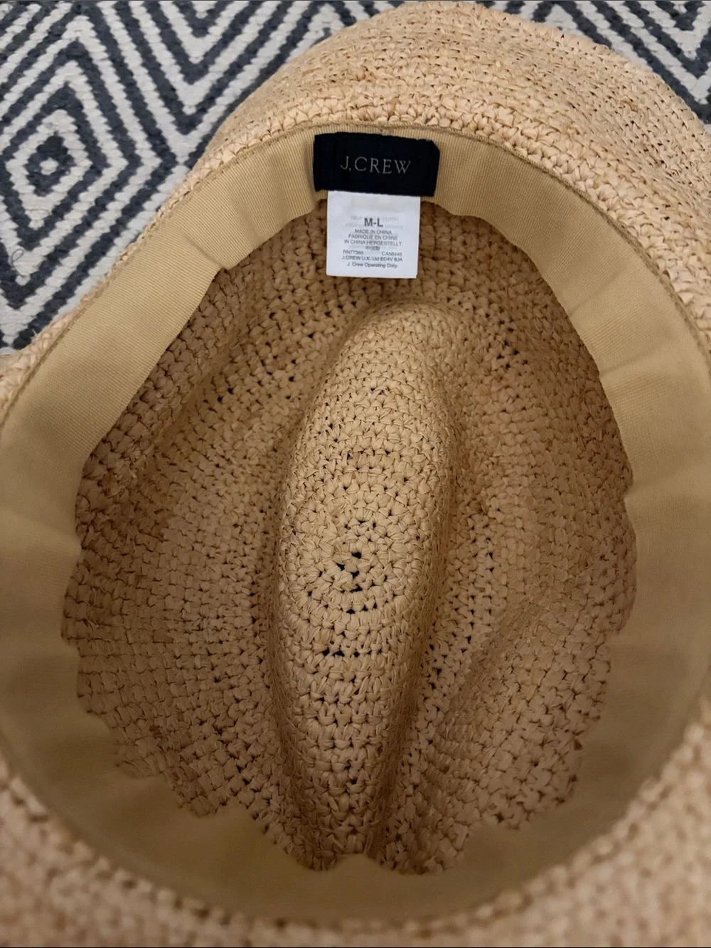 J. Crew Natural Straw Fedora with Black Band